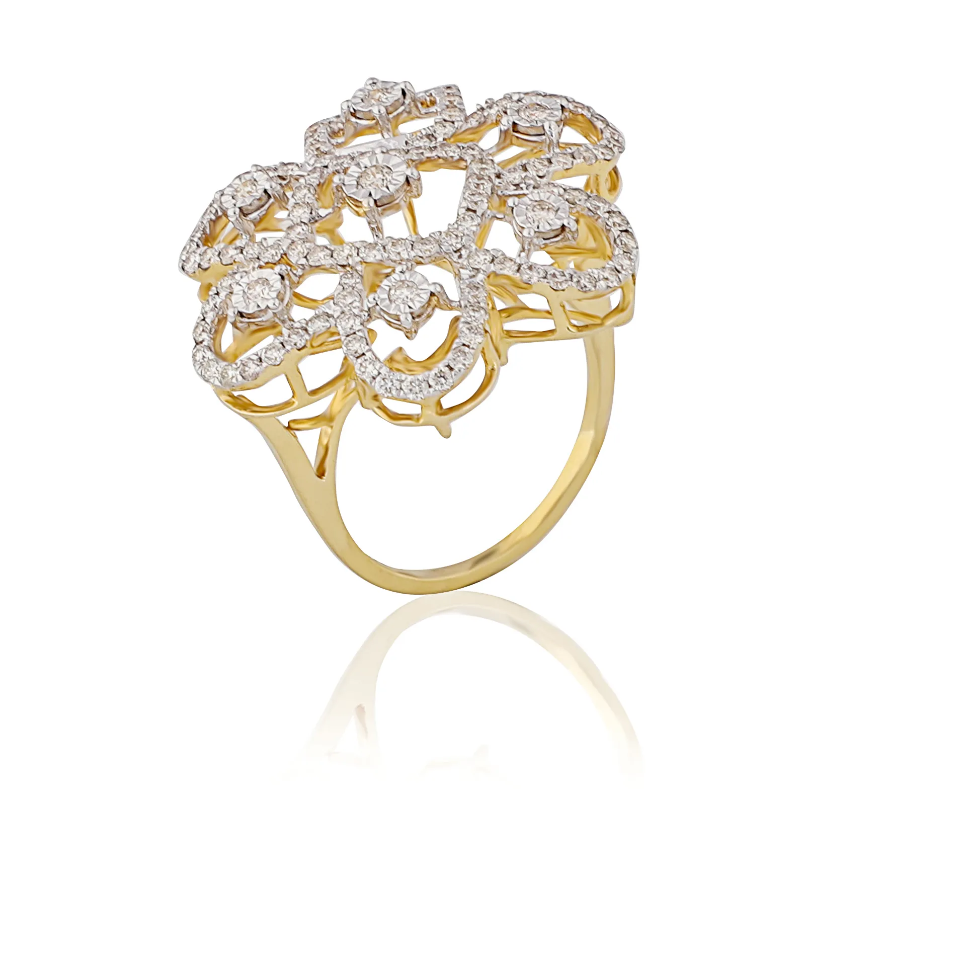 14K Solid Gold Diamond Band Ring, 0.11 Carat G-H White Diamond Wedding